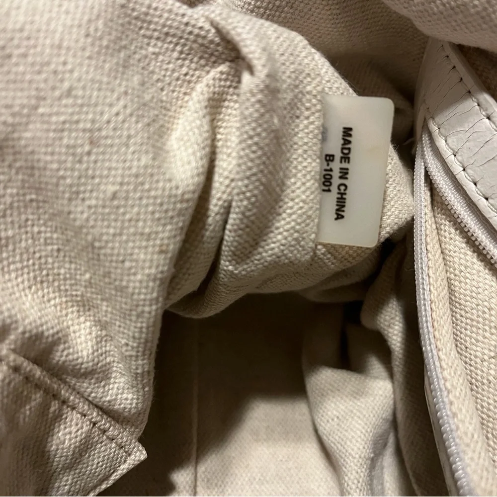 Michael Kors Cream Woven Leather Hobo with Gold-Tone Studs
